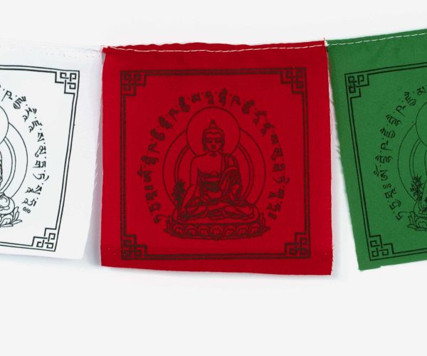 Gebetsfahne Buddha - buddhistische Fähnchen in fünf Farben rot