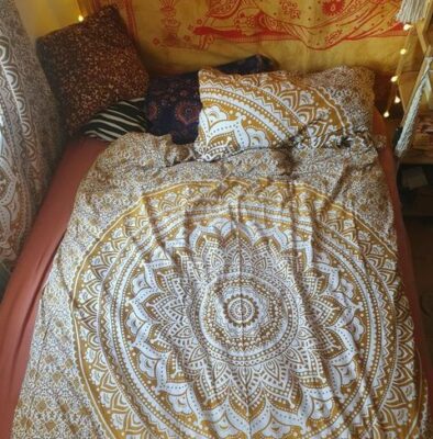 Bettwäsche Ombre Mandala ocker braun 135x200 cm