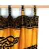 Indischer Vorhang Om Zeichen gelb mit Schlaufen