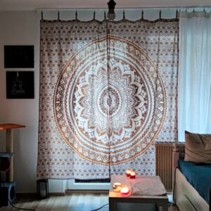 Vorhang Ombre Mandala ocker braun