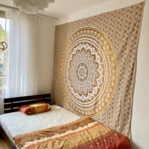 Wandtuch Ombre Mandala ocker braun - groß ca. 230x210 cm