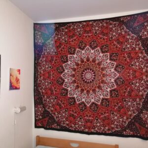 Wandtuch Stern Mandala rot braun - groß ca. 230x210 cm