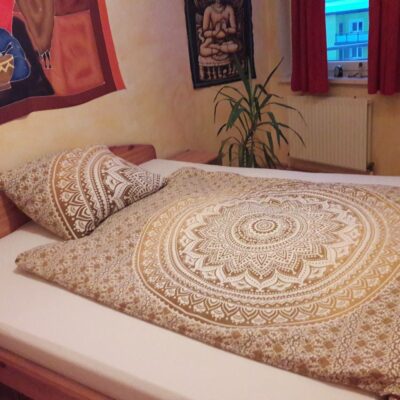 Bettwäsche Ombre Mandala ocker braun - Einzelbett ca. 135x200 cm