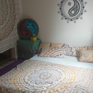 Bettwäsche mit Mandala Motiv in ocker braun - aus 100% Baumwolle - 200x220 cm