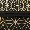 Wandtuch Lebensblume schwarz gold 100x75 cm Wandteppich Blume des Lebens 100% Baumwolle