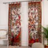 Vorhang Lebensbaum weiß rot indische Vorhänge und Gardinen mit Schlaufen aus Baumwolle blickdicht und lichtdurchlässig